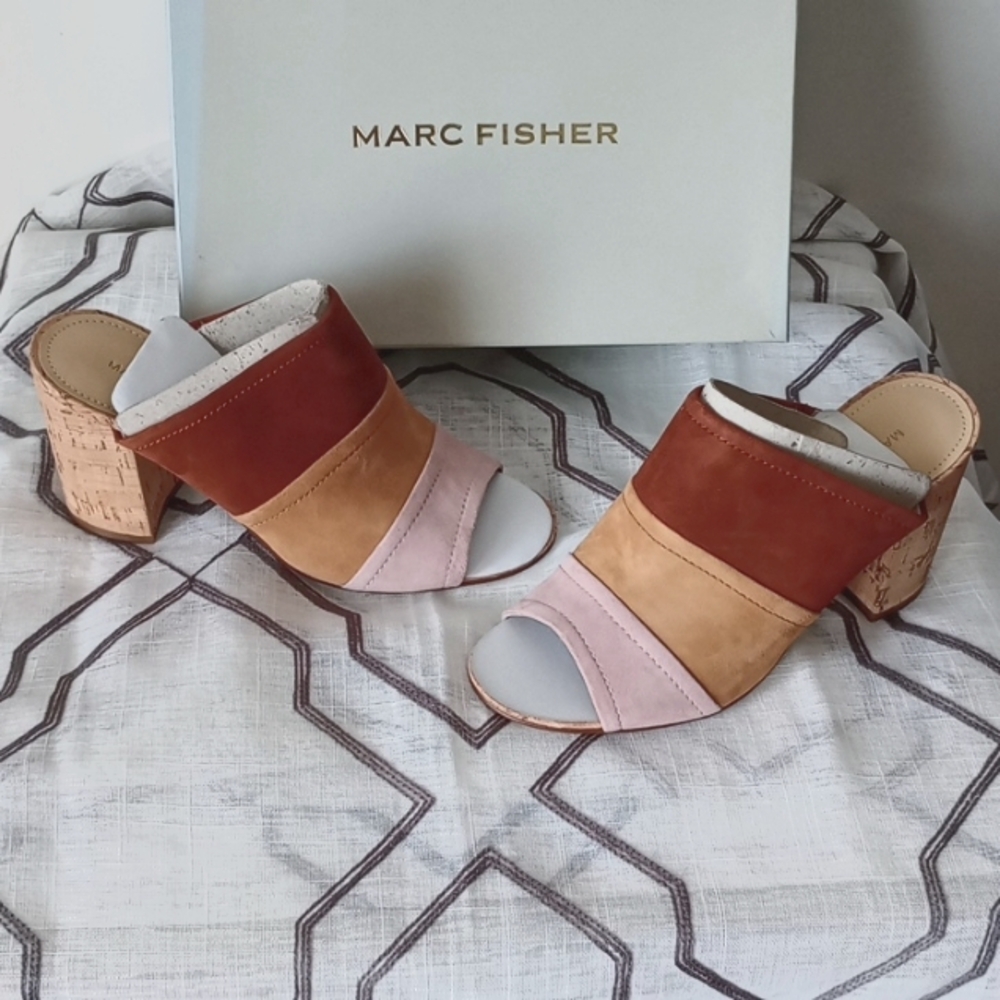Marc Fisher women's sandals size 7 1/2, color brown,tan,pale pink